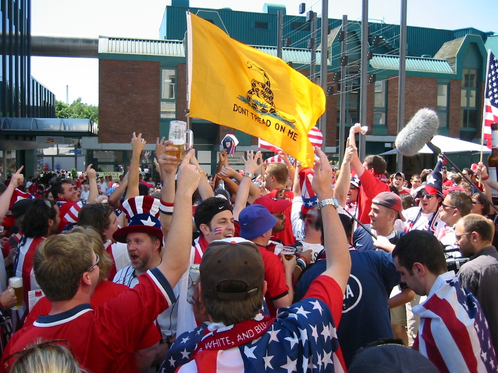 US fans pre gaming at Brauhaus